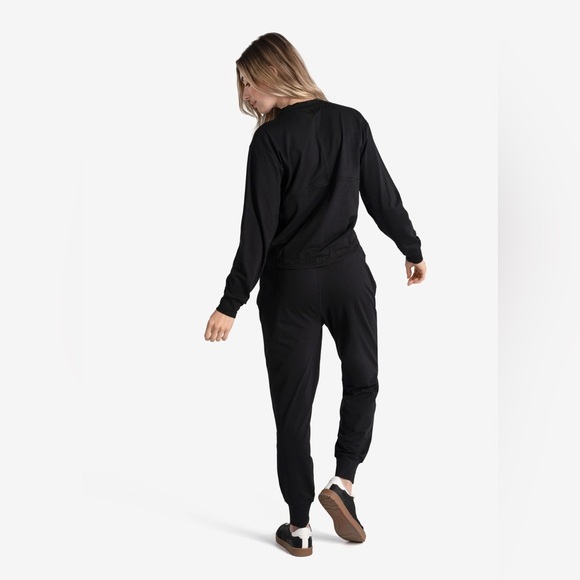 Lole OM Tech Black Jogger Track Pants Relaxed Fit Sz L - Picture 5 of 8